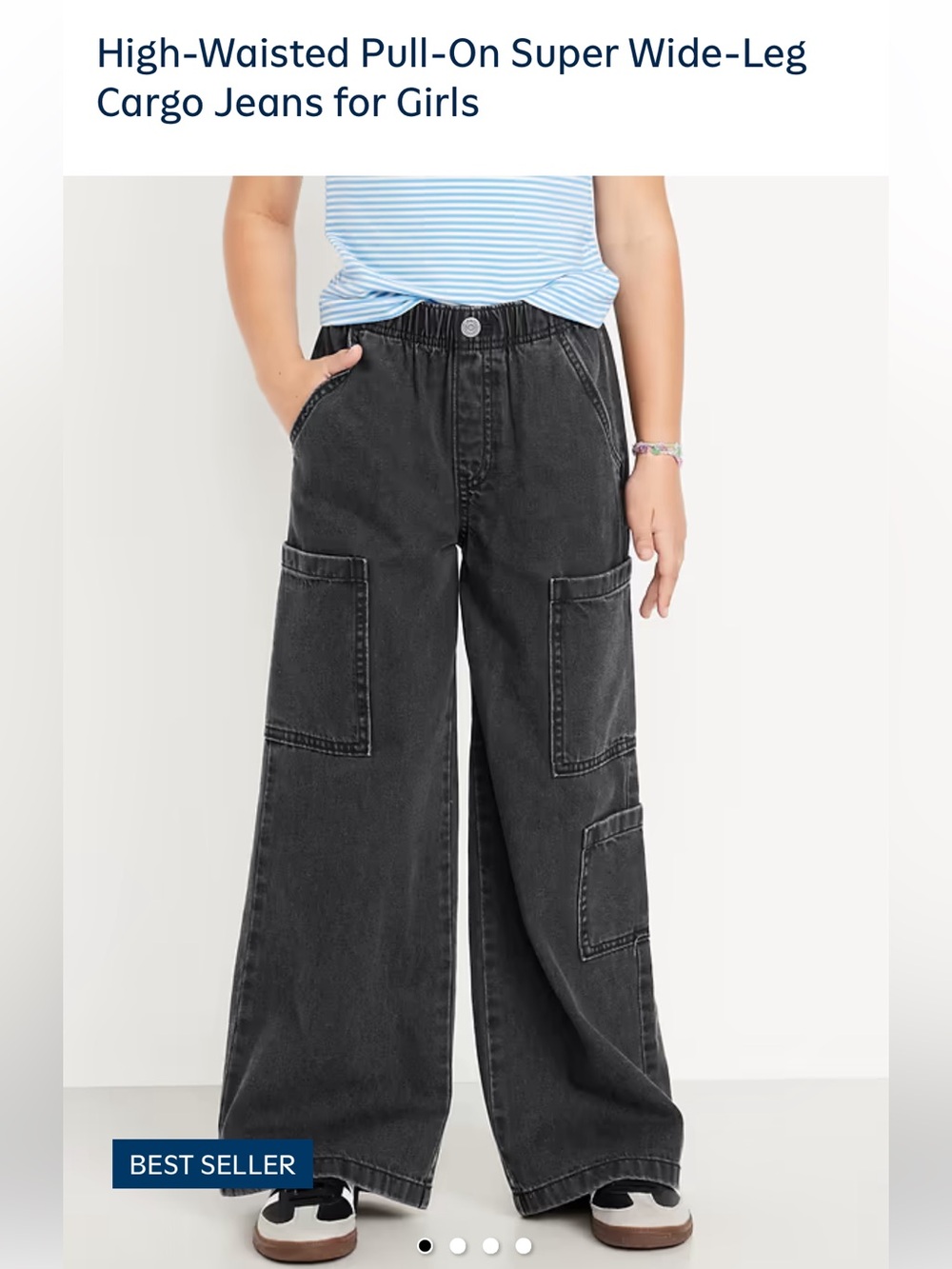 High-Waisted Super Wide-Leg Cargo Jeans - worn a few times